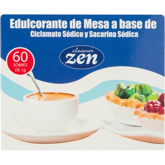 edulcorante de mesa Cleaner Zen a base de ciclamato sódico y sacarina sódica 60x1g caja 60 g - Cleaner Zen