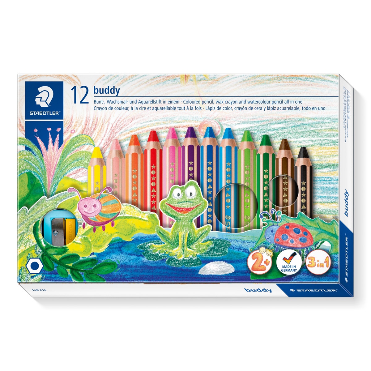 12 Lápices de Color Staedtler Buddy 3 en 1 1