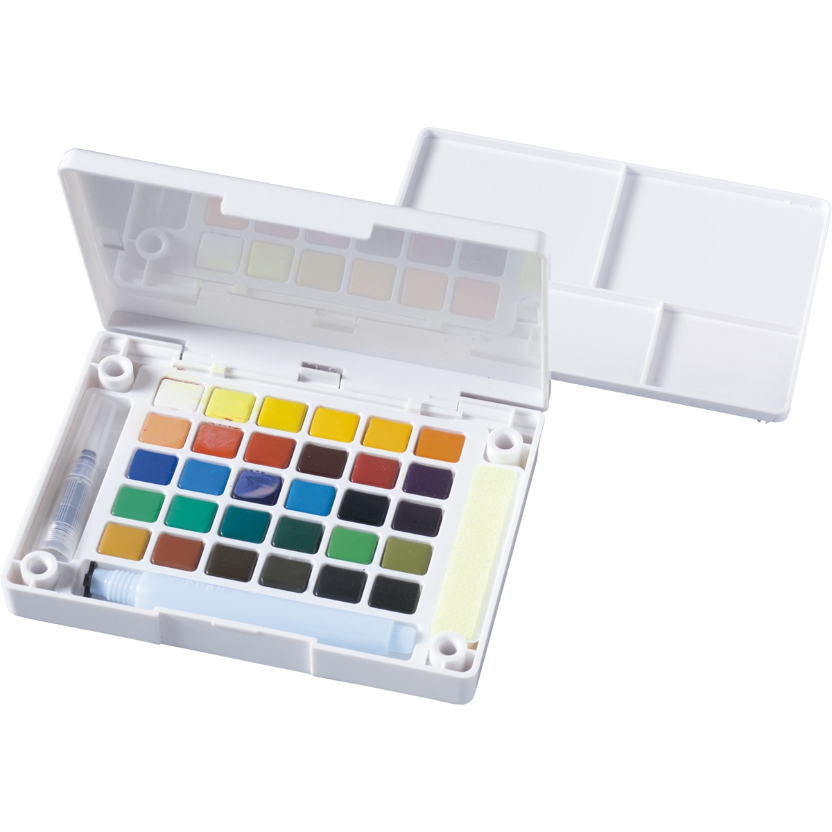 Imagen 0 de Caja de Plástico de 30  Acuarelas y Pincel Rellenable Sakura Multicolor