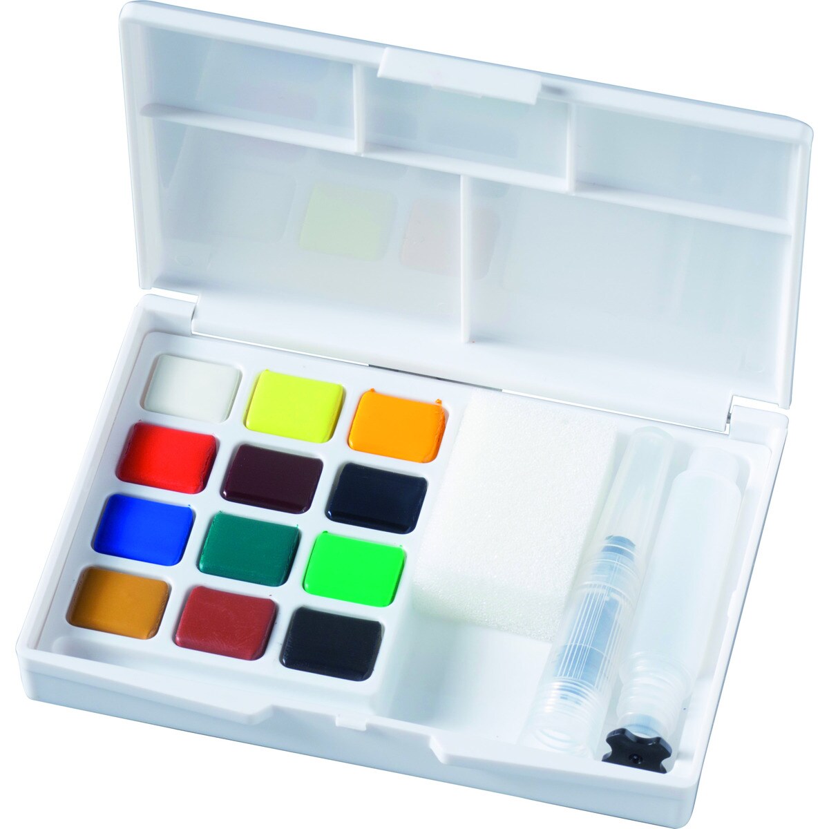 Caja de Plástico de 12 Acuarelas y Pincel Rellenable Sakura Multicolor Multicolor-1
