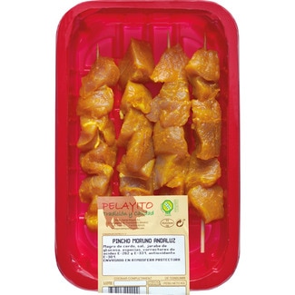 pincho moruno andalúz de cerdo sin gluten 4 unidades peso aproximado bandeja 300 g - Pelayito