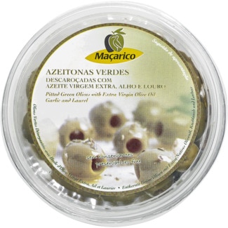 Azeitonas Verdes Descaroçadas com Azeite, Alho e Louro 125 g - Maçarico