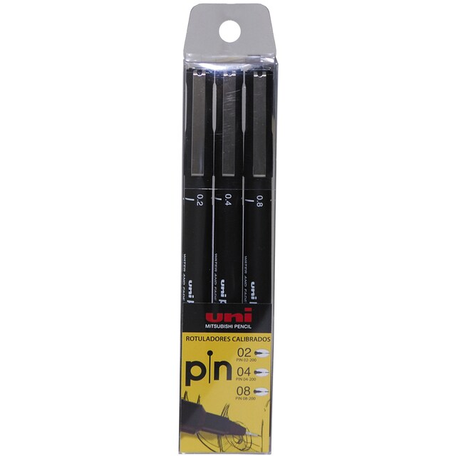 Imagen 0 de Estuche Rotuladores Calibrados Uni Pin 02/04/08 mm Negro