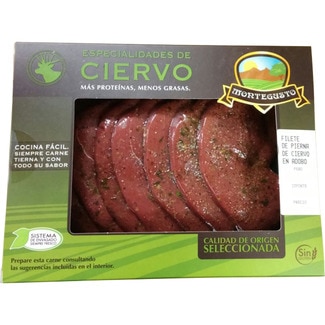 filete de pierna de ciervo en adobo sin gluten peso aproximado bandeja 420 g - Montegusto