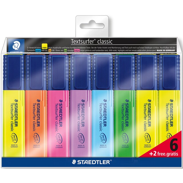 Imagen 0 de 8 Marcadores Fluorescentes Textsurfer Classic 364 Staedtler Varios Colores