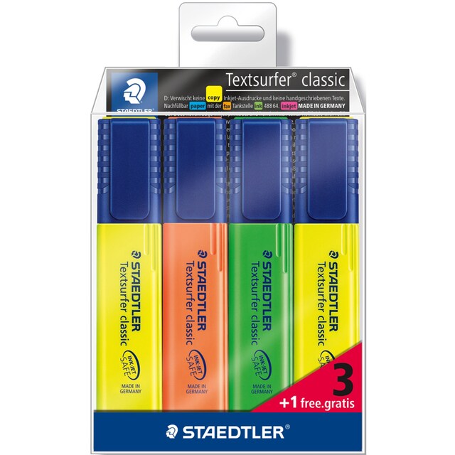 Imagen 0 de 4 Marcadores Fluorescentes Textsurfer Classic 364 Staedtler Varios Colores
