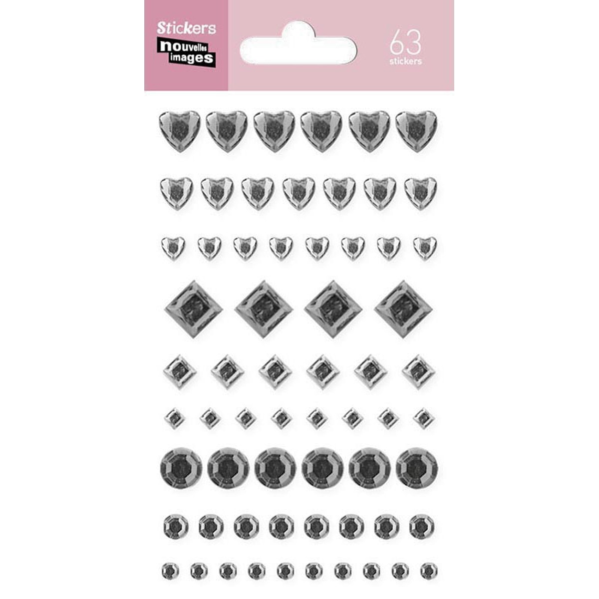 Stickers Nouvelles Images Losangos e Corações Prateados 1