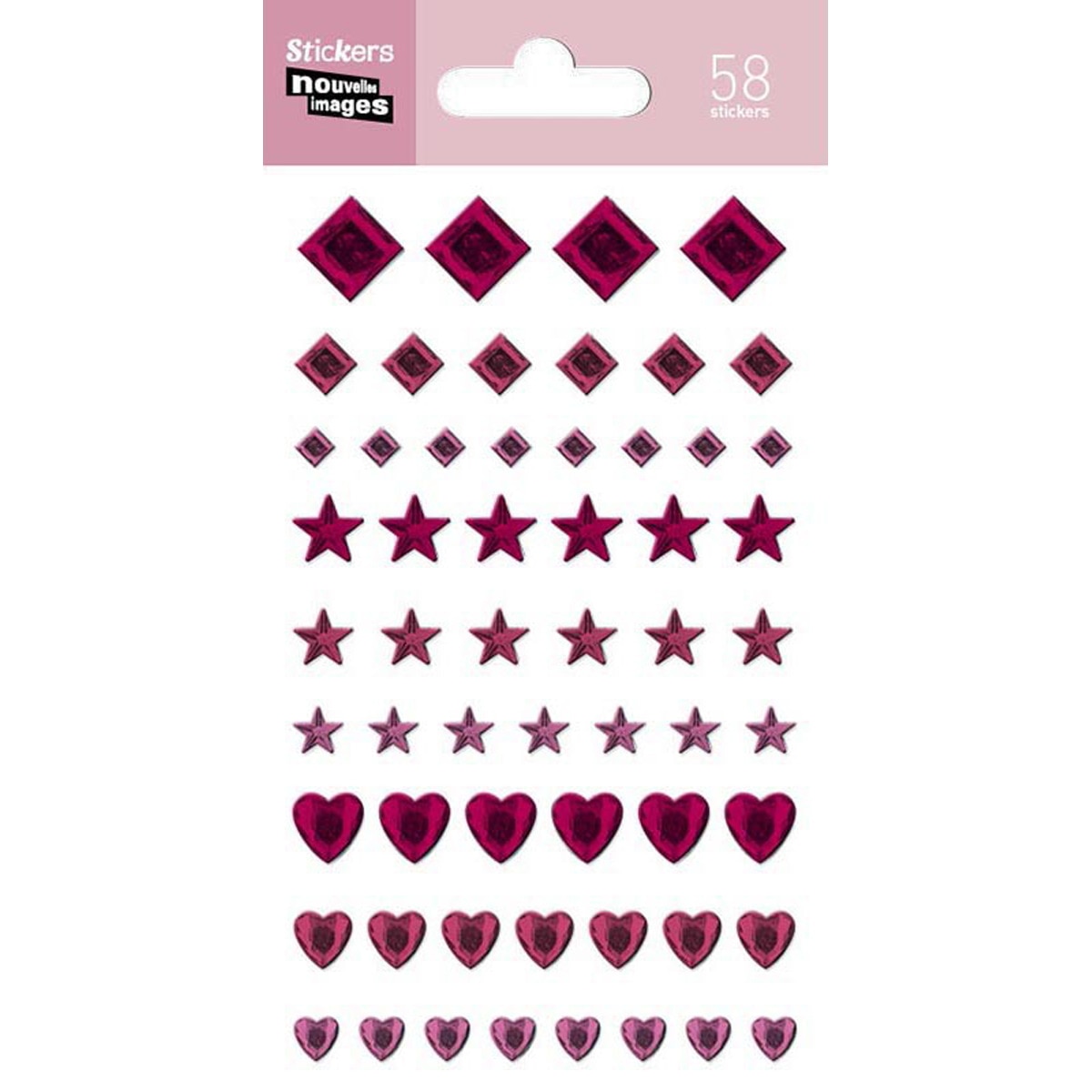Stickers Nouvelles Images Rombos y Corazones Lila · NOUVELLES IMAGES SA