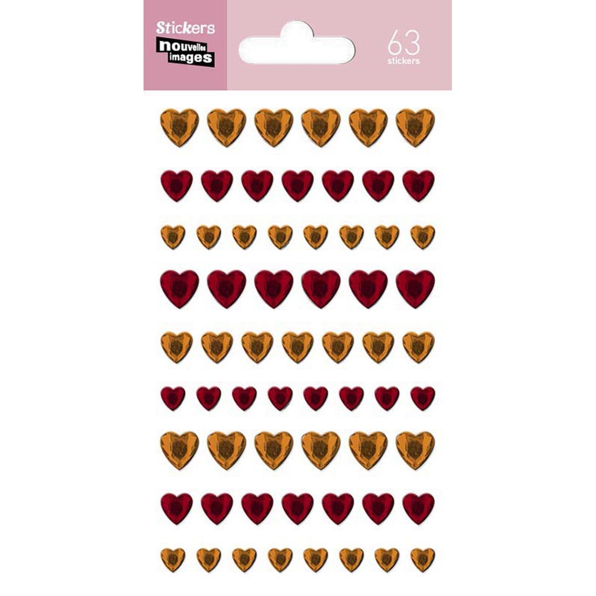 Imagem 0 de Stickers Nouvelles Images Corações Laranja e Vermelhos