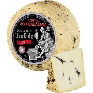 queso curado de oveja con trufa elaborado con leche pasteurizada peso aproximado pieza 3,4 kg - Vega Sotuelamos