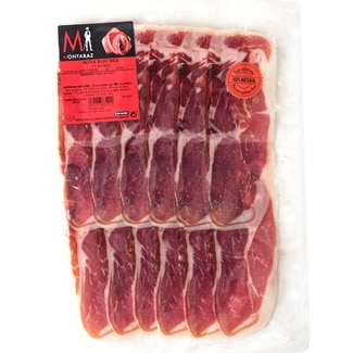 paleta de bellota ibérica 75% raza ibérica en lonchas sin gluten envase 125 g - Montaraz