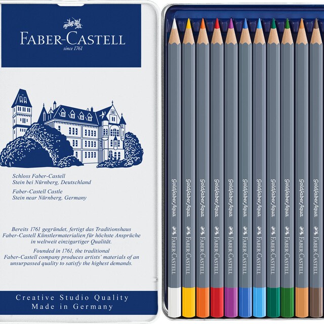 Imagen 0 de Estuche de Metal Goldfaber Faber-Castell con 12 Lápices Acuarelables