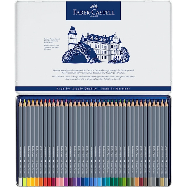 Imagen 0 de Estuche de Metal con 36 Lápices Acuarelables Goldfaber Faber-Castell