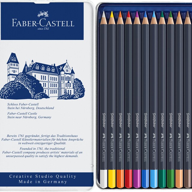 Imagen 0 de Estuche de Metal 12 Lápices Permanente Goldfaber Faber Castell Multicolor