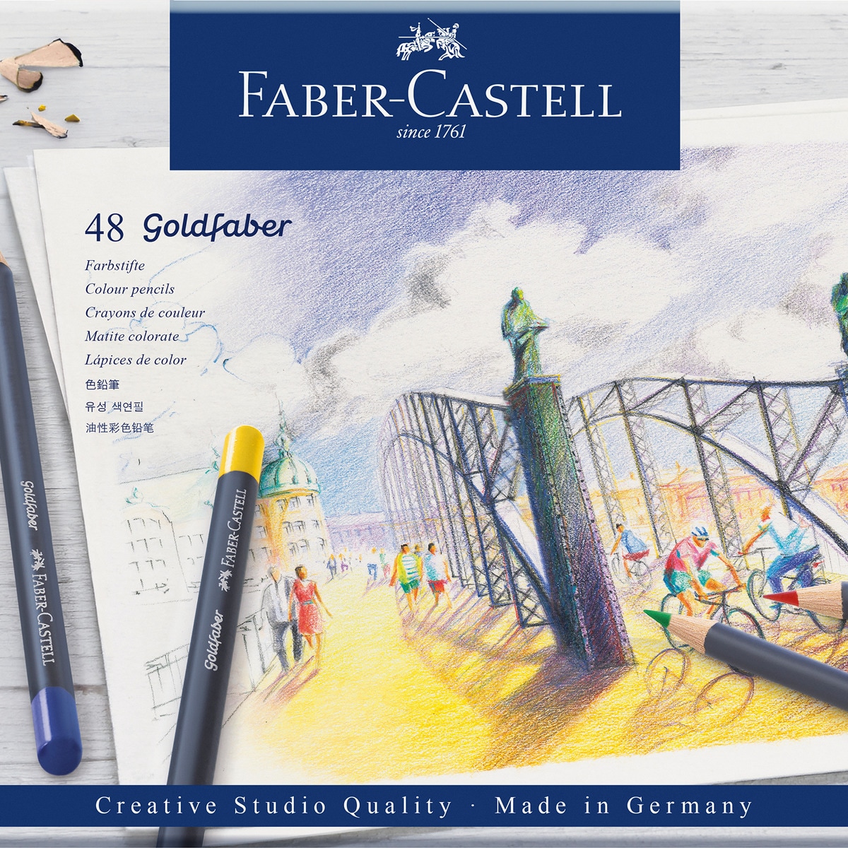 Caja de metal con 48 Lápices Permanente Goldfaber Faber Castell Multicolor Multicolor-2