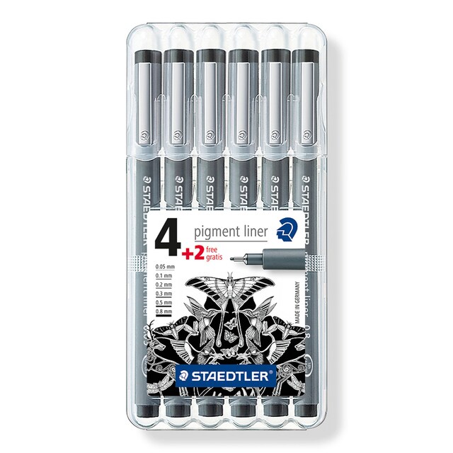 Imagen 0 de Estuche 6 Calibrados Pigment Liner 308 Staedtler
