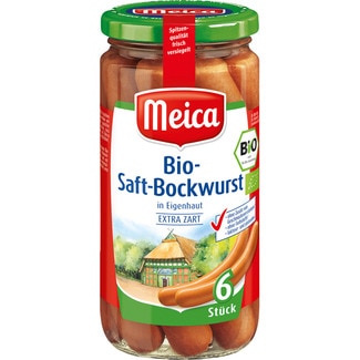 salchicas ecológicas saft bockwurst 6 unidades frasco 180 g neto escurrido - Meica