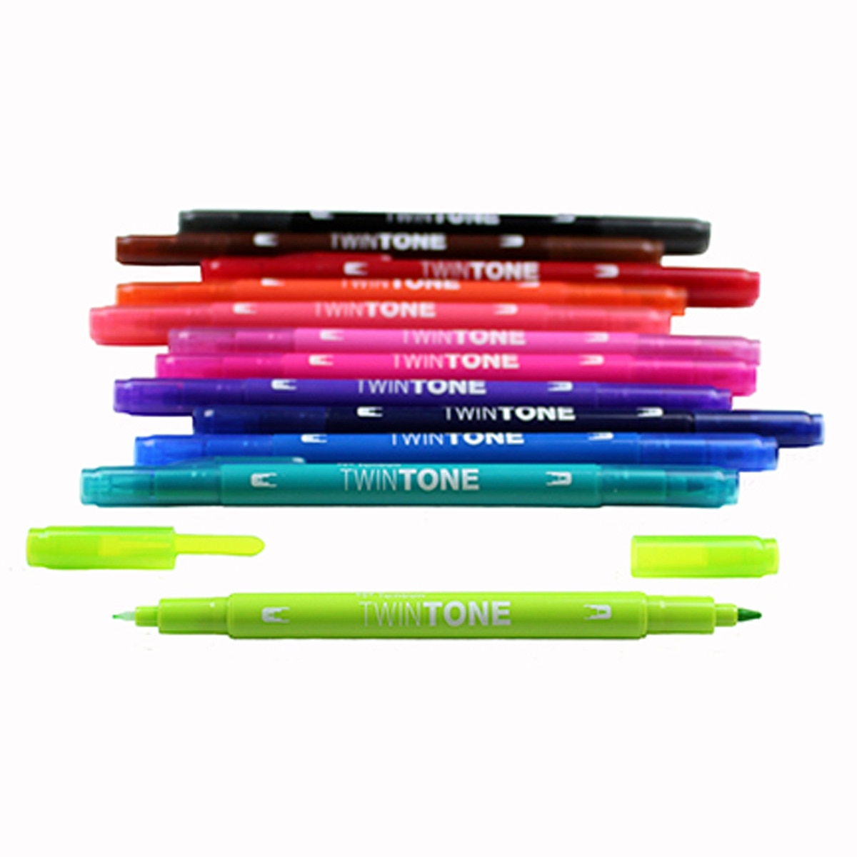 Estuche 12 Rotuladores Doble Punta Acuarelable Twin Tone Tombow Primarios Multicolor-3