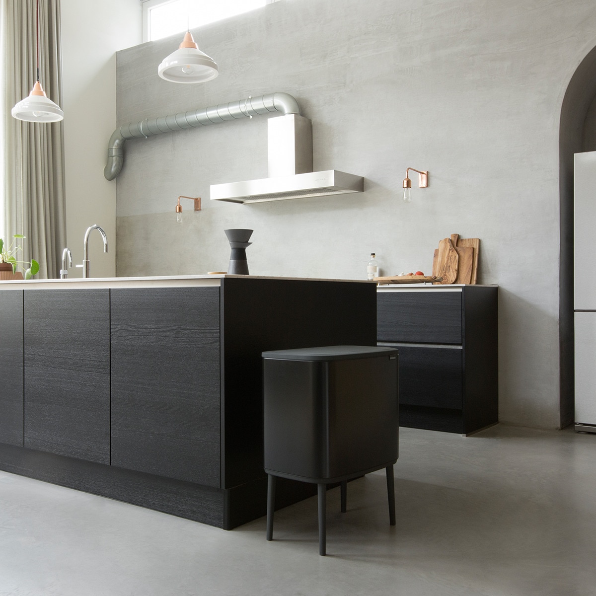 Balde do Lixo para Reciclagem BO Touch Bin 3 X 11 L Preto-7