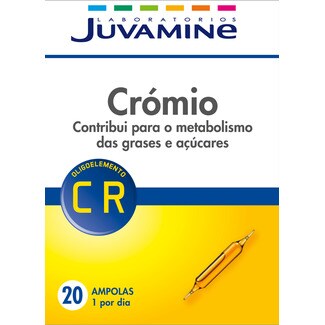 Juvamine Crómio Oligoelemento embalagem 20 unidades