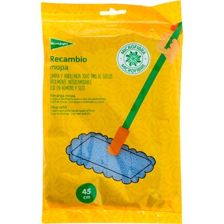 recambio de mopa microfibra limpia y abrillanta todo tipo de suelos uso en húmedo y seco bolsa 1 unidad - El Corte Ingles