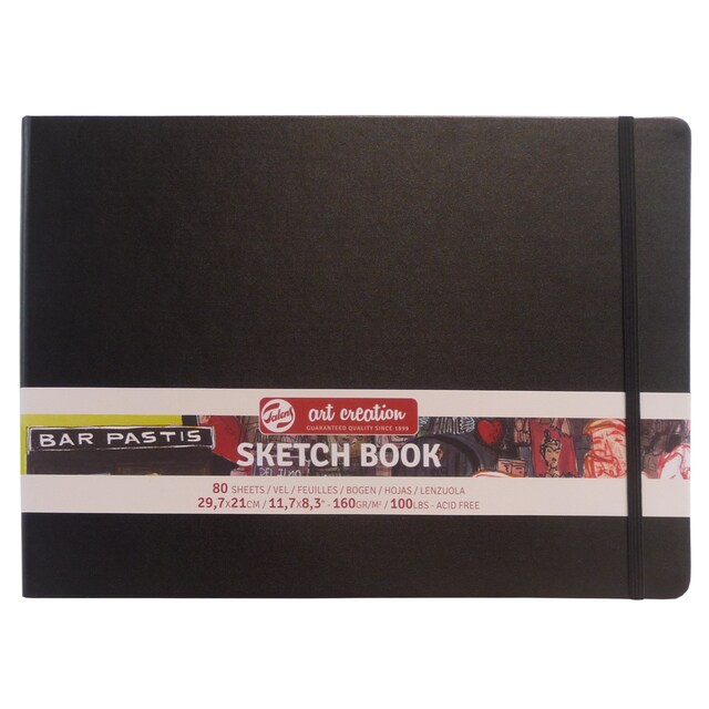 Imagen 0 de Bloc Tapa Dura Cosida para Esbozo 140 grms M2 80 Hojas 21 X 29,7  cms Artcreation Negro