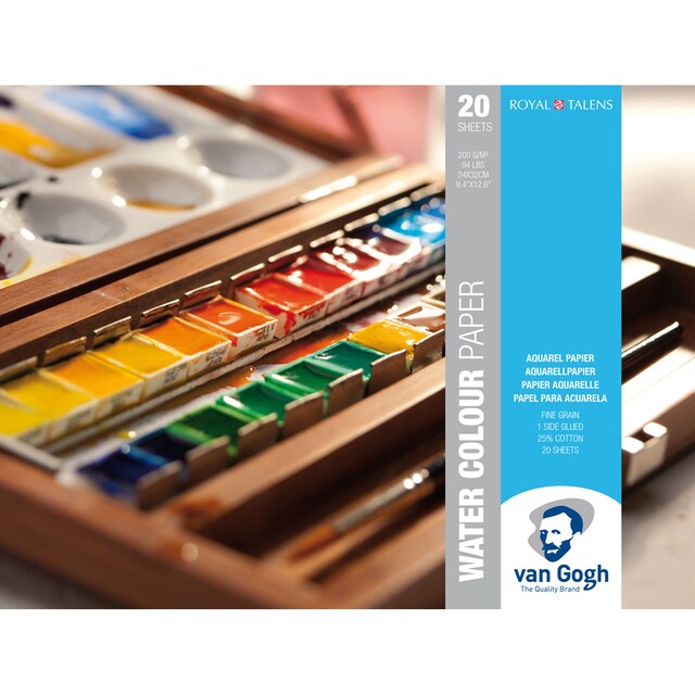 Imagen 0 de Bloc Encolado para Acuarela y Tempera 200 grms M2 20 Hojas 24 X 32 cms Van Gogh Multicolor