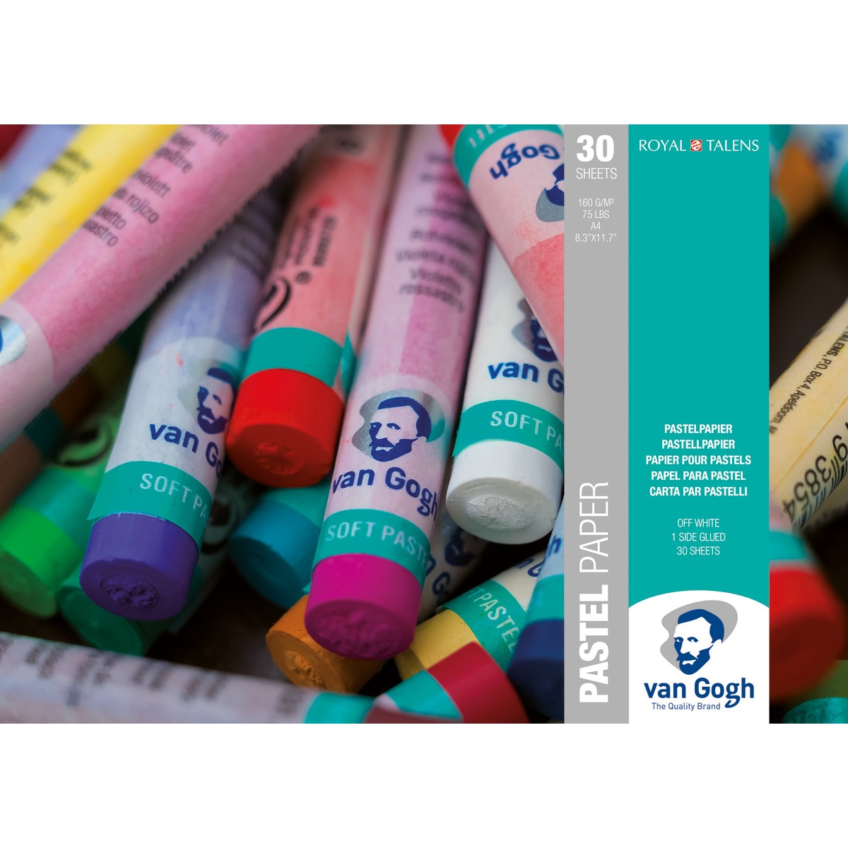 Imagen 0 de Bloc Encolado para Pastel 160 grms M2 30 Hojas 21 X 29,7 cms Van Gogh Multicolor