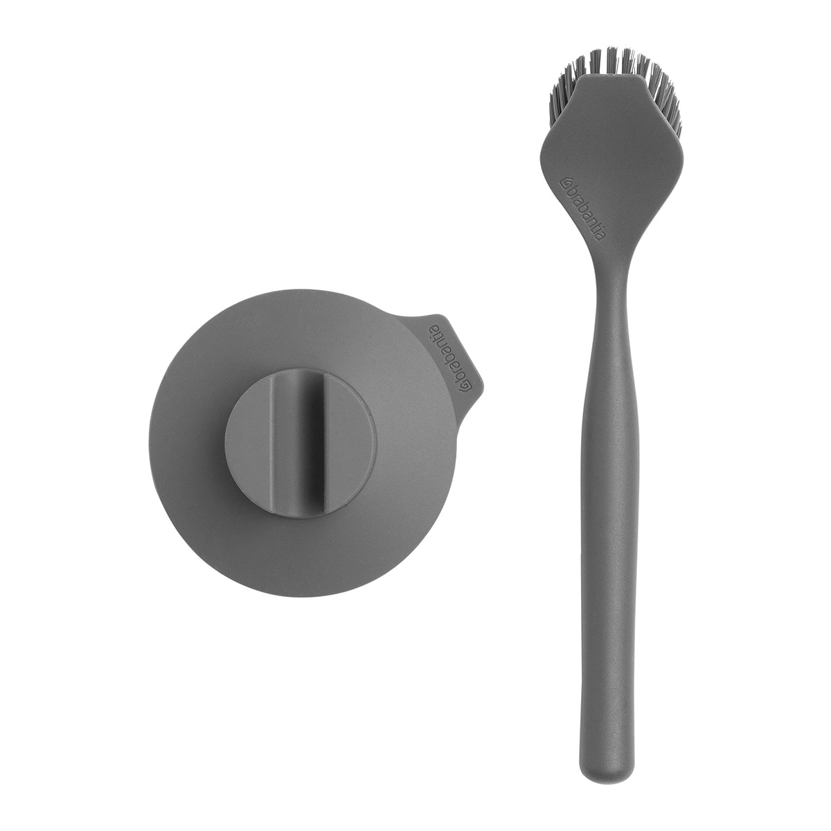 Escova para lavar pratos com suporte de ventosa Sink Side Brabantia Cinzento-escuro-2