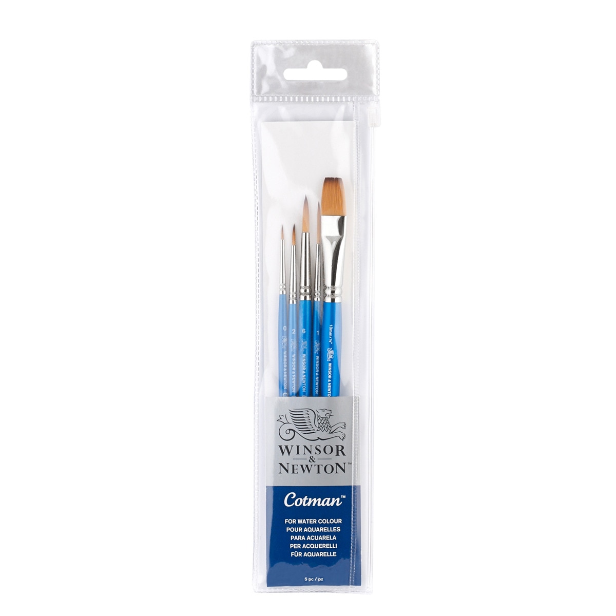 Conjunto de 5 Pincéis de Aguarela Cabo Curto Cotman Winsor & Newton 1