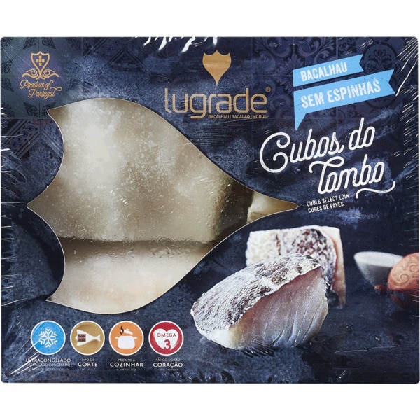 Bacalhau sem Espinhas Cubos do Lombo embalagem 600 g