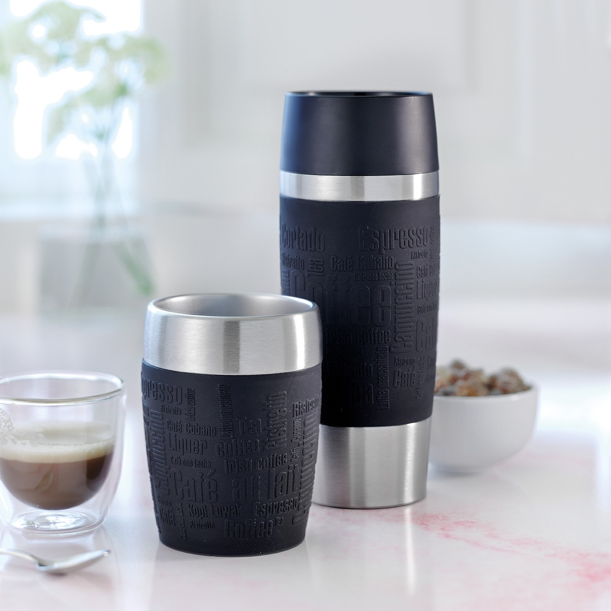 Mug térmico de acero inoxidable Pequeño Emsa Negro-2