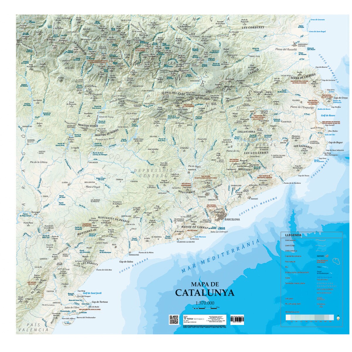 Imagem 0 de Mapa de catalunya físico. Mini