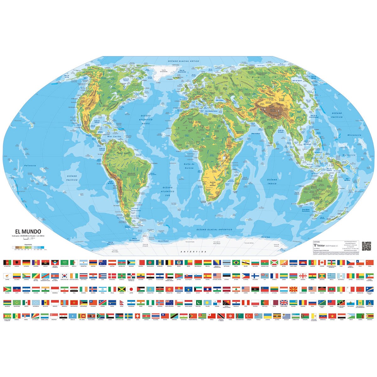 Imagem 0 de Mapa del mundo físico. Mini - plastificado