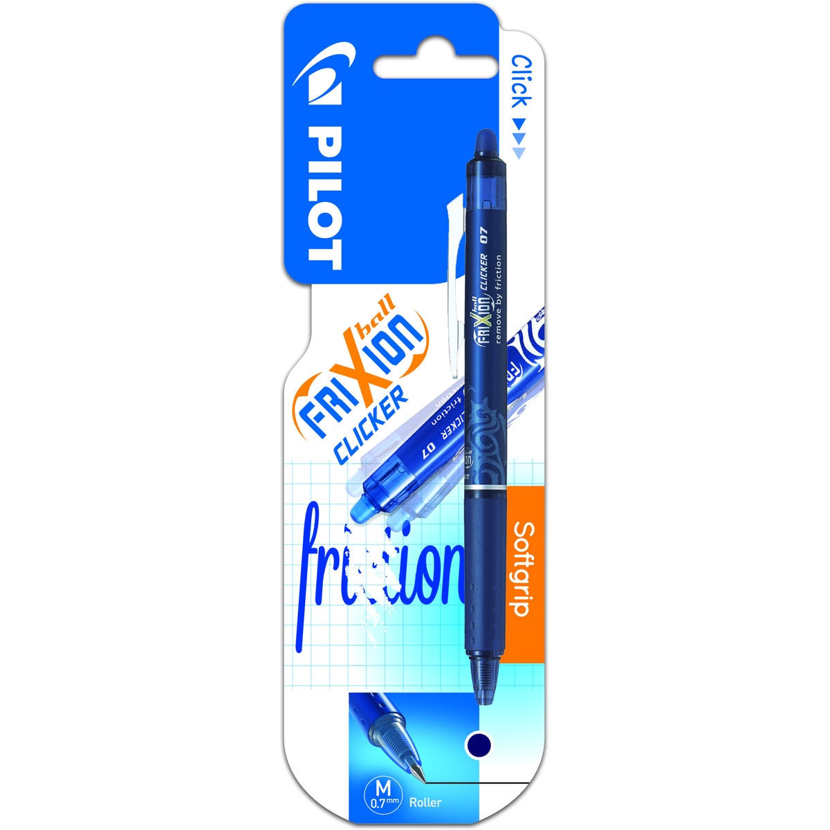 Caneta Esferográfica Apagável e Retráctil Preto / Azul-1