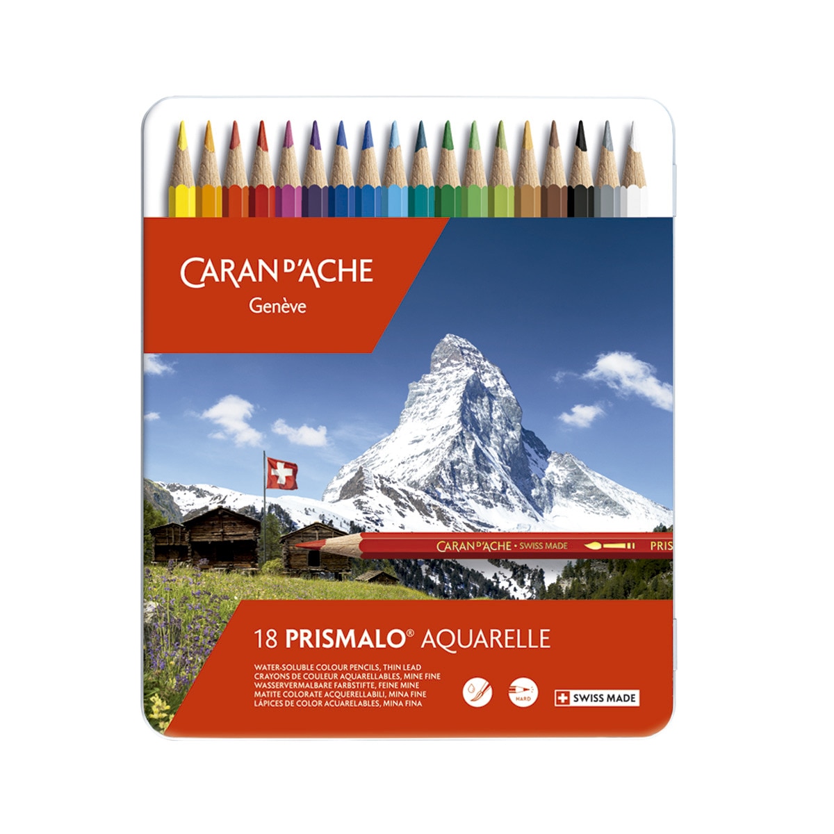 Imagem 0 de Caixa Metálica Prismalo Caran D'Ache 18 Cores Sortidas