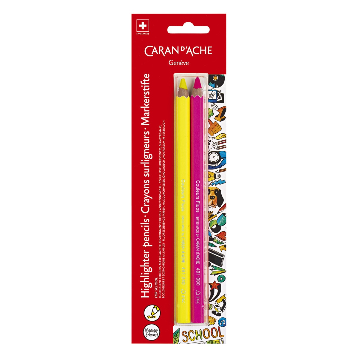 Imagen 0 de Lápiz Fluorescente School Line Caran d'Ache Rosa Amarillo
