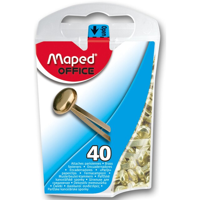 Imagen 0 de Caja de Plástico 40 Encuadernadores de 17 mm Maped