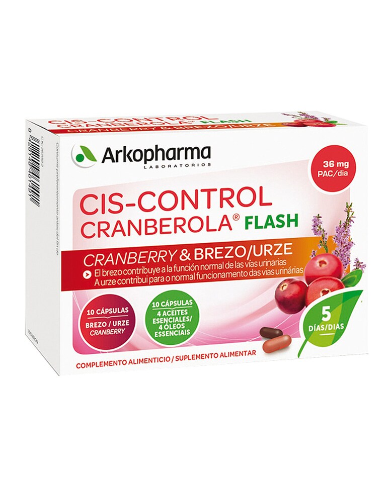 20 Cápsulas Ciscontrol Cranberola Flash Arkopharma 1