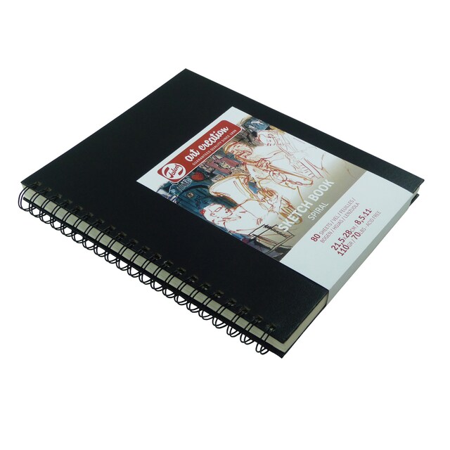 Imagen 0 de Bloc Con Espiral para Esbozo 110 grms M2 80 Hojas 21,5 X 28 cms Artcreation Negro