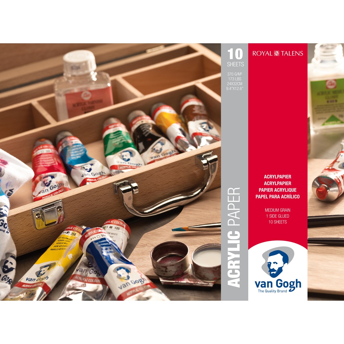 Imagen 0 de Bloc Encolado  para Acrilico 370 grms M2 10 Hojas 24 X 32 cms Van Gogh Multicolor