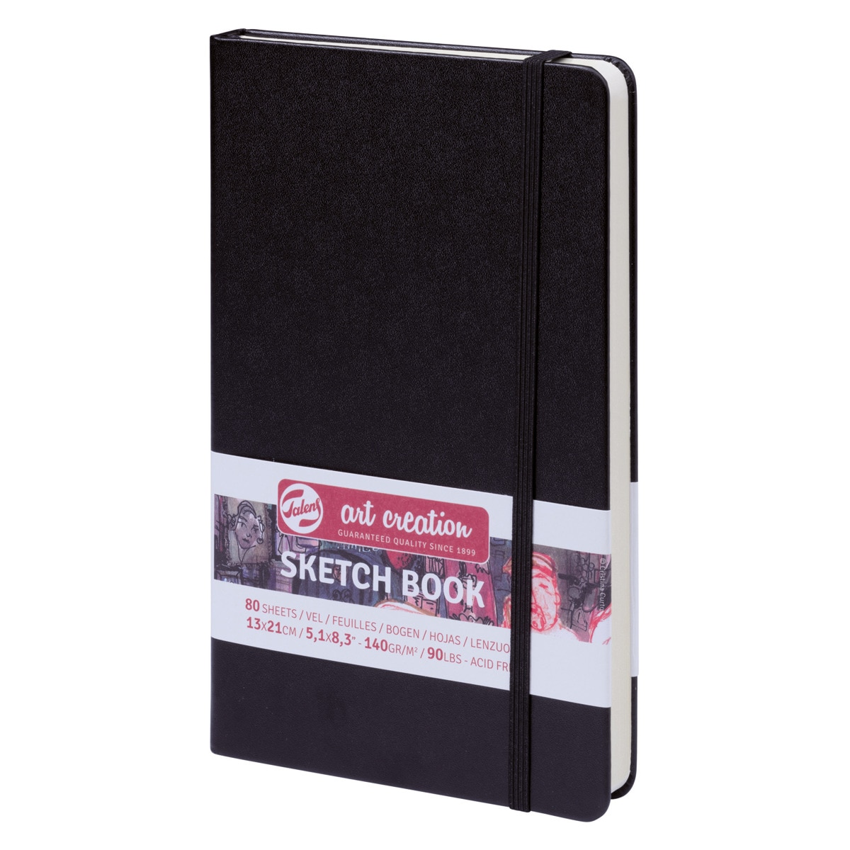 Imagen 0 de Bloc Tapa Dura Cosida para Esbozo 140 grms M2 80 Hojas 14,8 X 21  cms Artcreation Negro