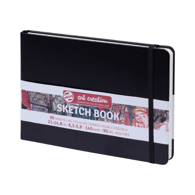 Imagen 0 de Bloc Tapa Dura Cosida para Esbozo 140 grms M2 80 Hojas 14,8 X 21  cms Artcreation Negro