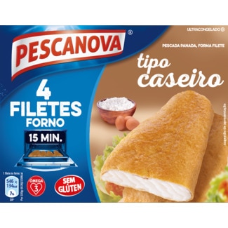4 Filetes de Pescada Panados Tipo Caseiro sem Glúten embalagem 320 g - Pescanova