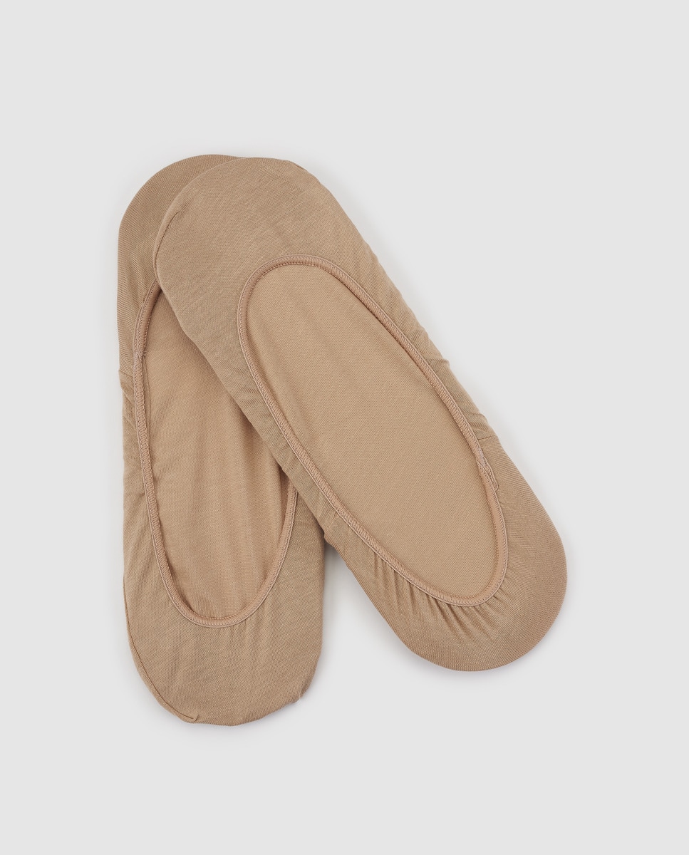 Pack de dois pares de pezinhos de mulher Janira lisos Bege-1