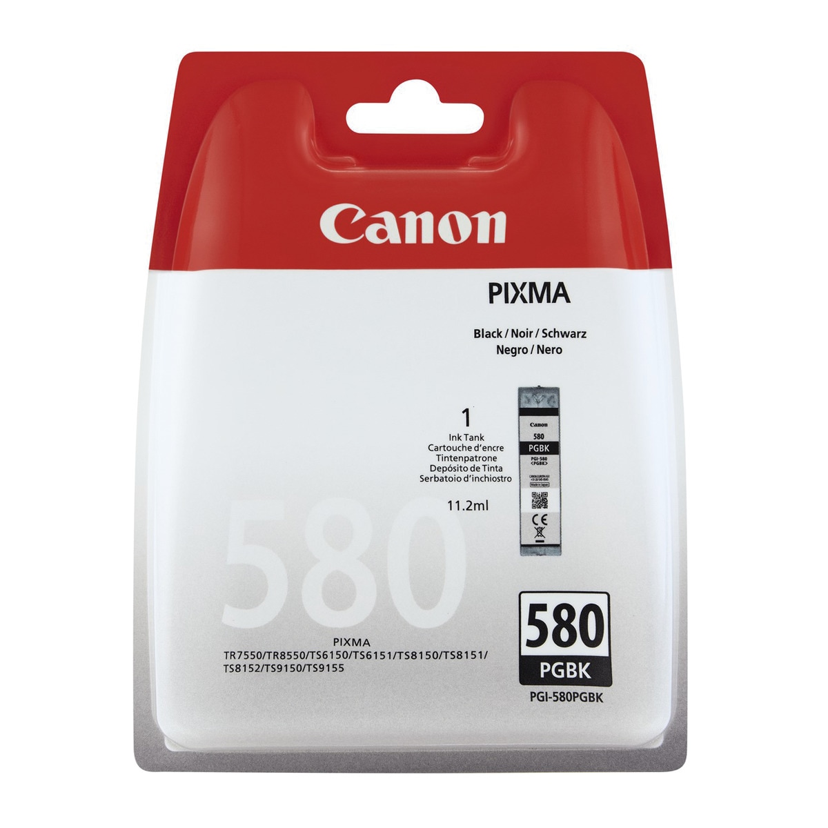 Imagen 0 de Cartucho de tinta original Canon PGI-580 negro (2078C004)
