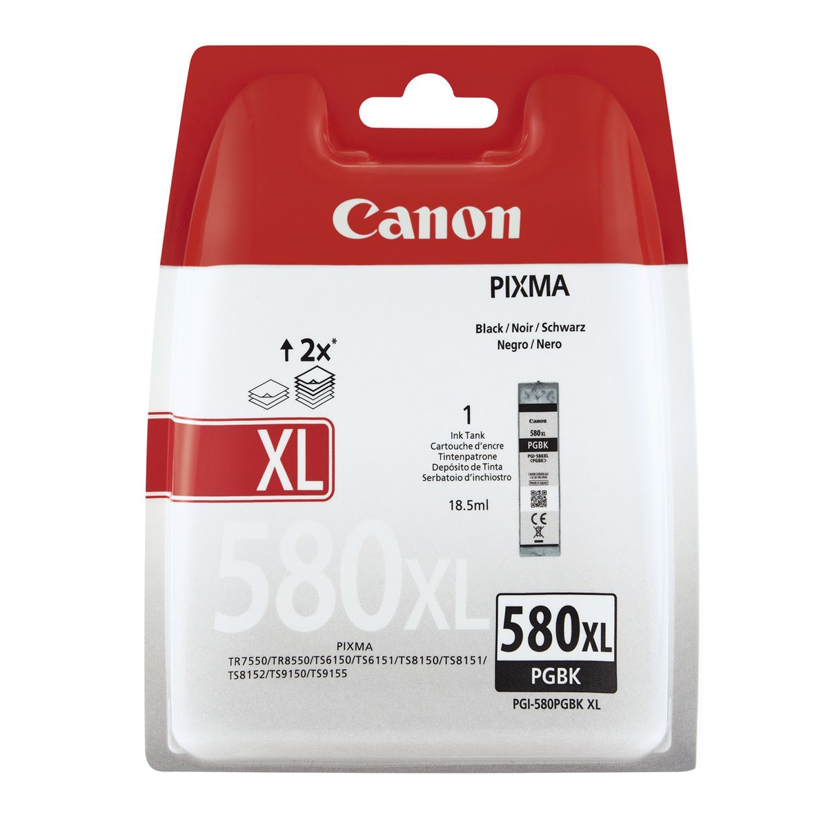 Cartucho de tinta original Canon PGI-580XL negro (2024C004) 1