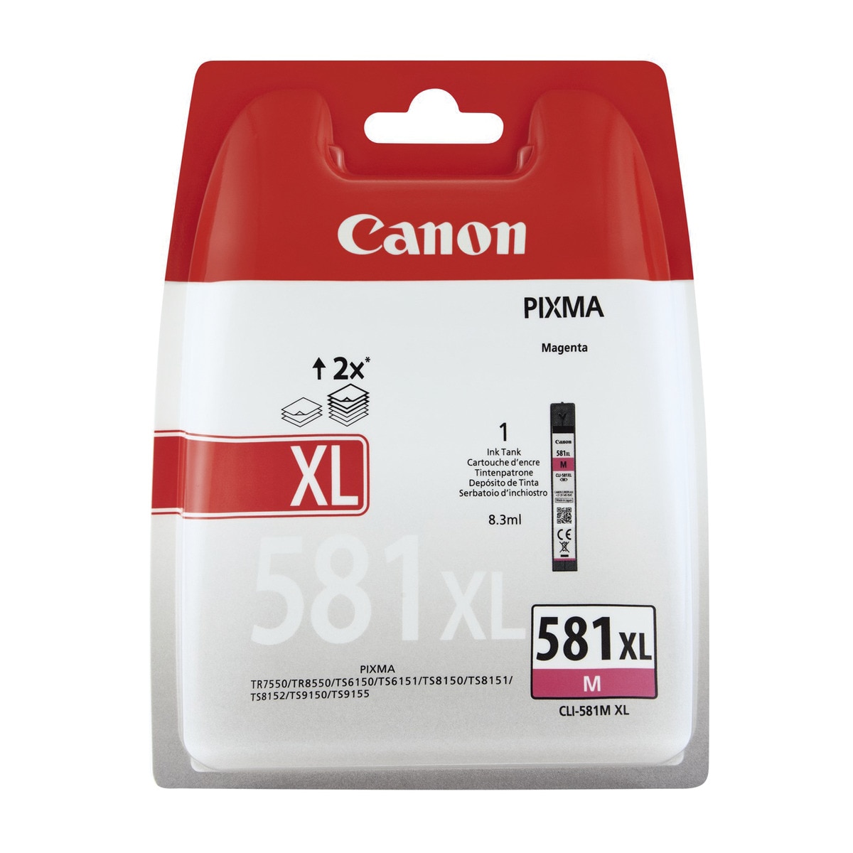 Cartucho de tinta original Canon CLI-581XL magenta (2050C004) 1