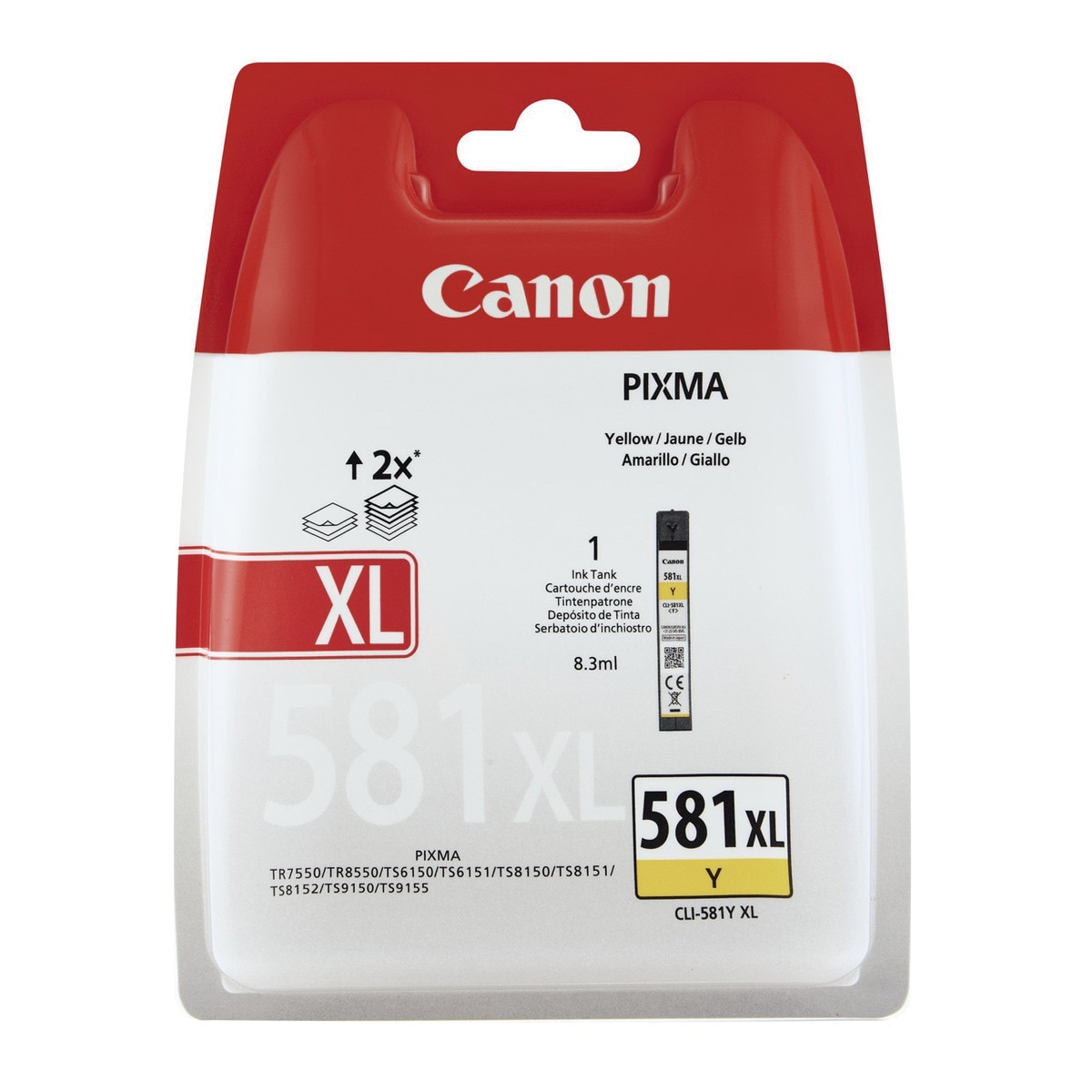 Cartucho de tinta original Canon CLI-581 XL amarillo (2051C004) 1