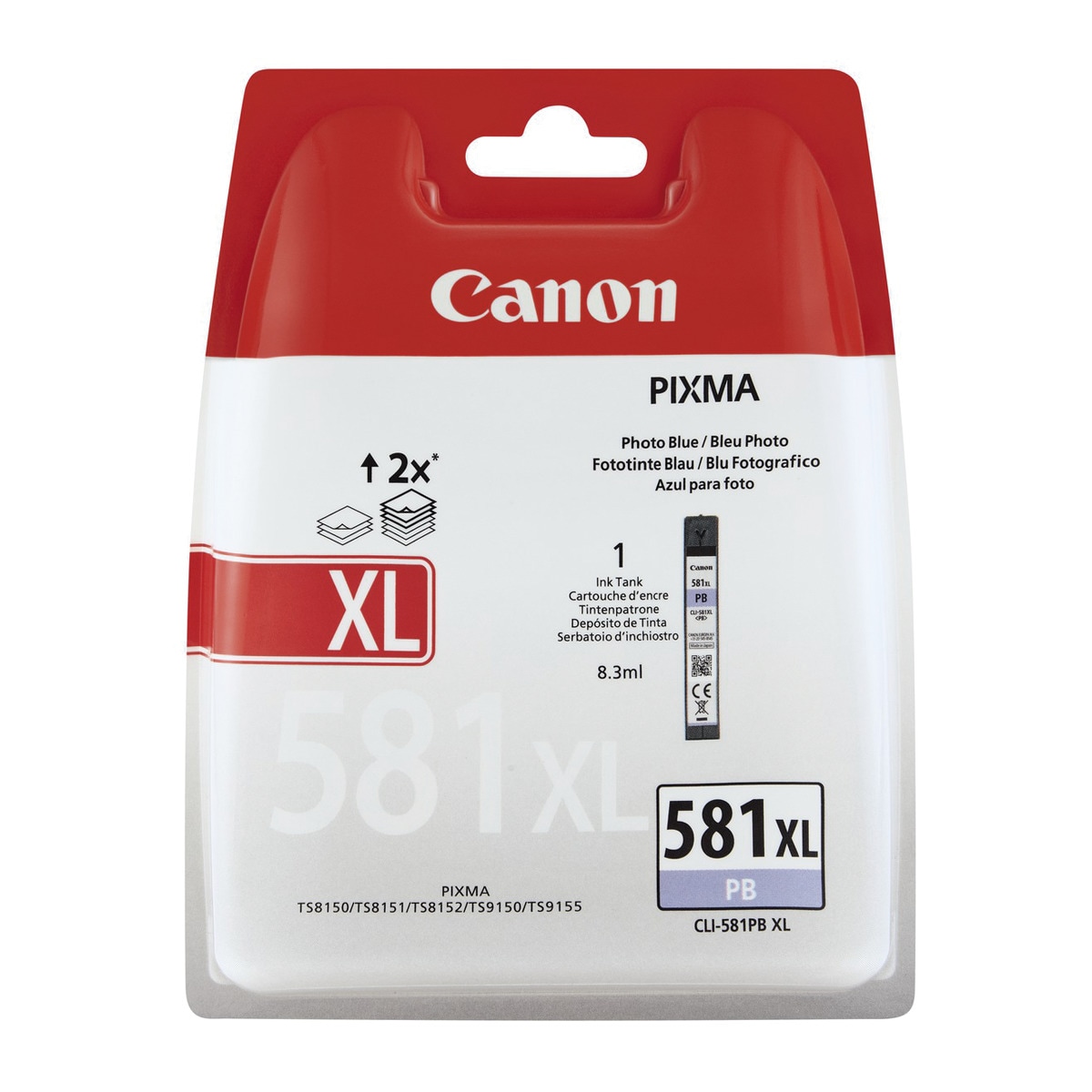 Cartucho de tinta original Canon CLI-581 XL azul fotográfico (2053C004) 1
